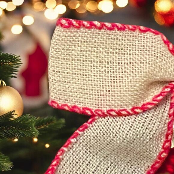 Christmas Bows-Set of 11-Gift Wrap-Wreaths-Tree-Craft-Presents-Burlap Rustic - Picture 3 of 3